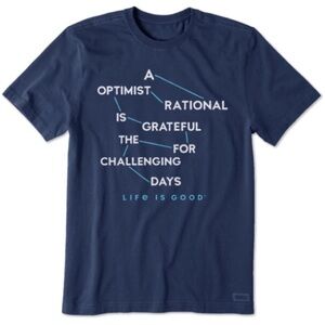 Life Is Good Rational Optimist Challenging Days Crusher Tee Medium Teacher